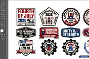 4th July 2026 Event Badge EPS Bundle, an Object Graphic by NH graphic (Thumbnail 2 of 10)