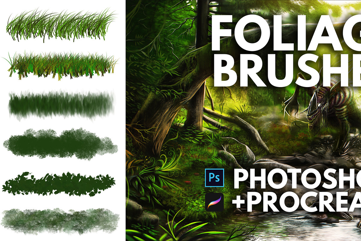 Foliage Brushes, Photoshop Procreate, a Brush Add-On by vurdembrushes (Photo 1 of 3)