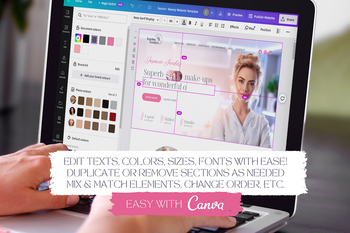 Beauty Website Template Canva Site, a Landing Page Template by vectorocean (Photo 8 of 11)