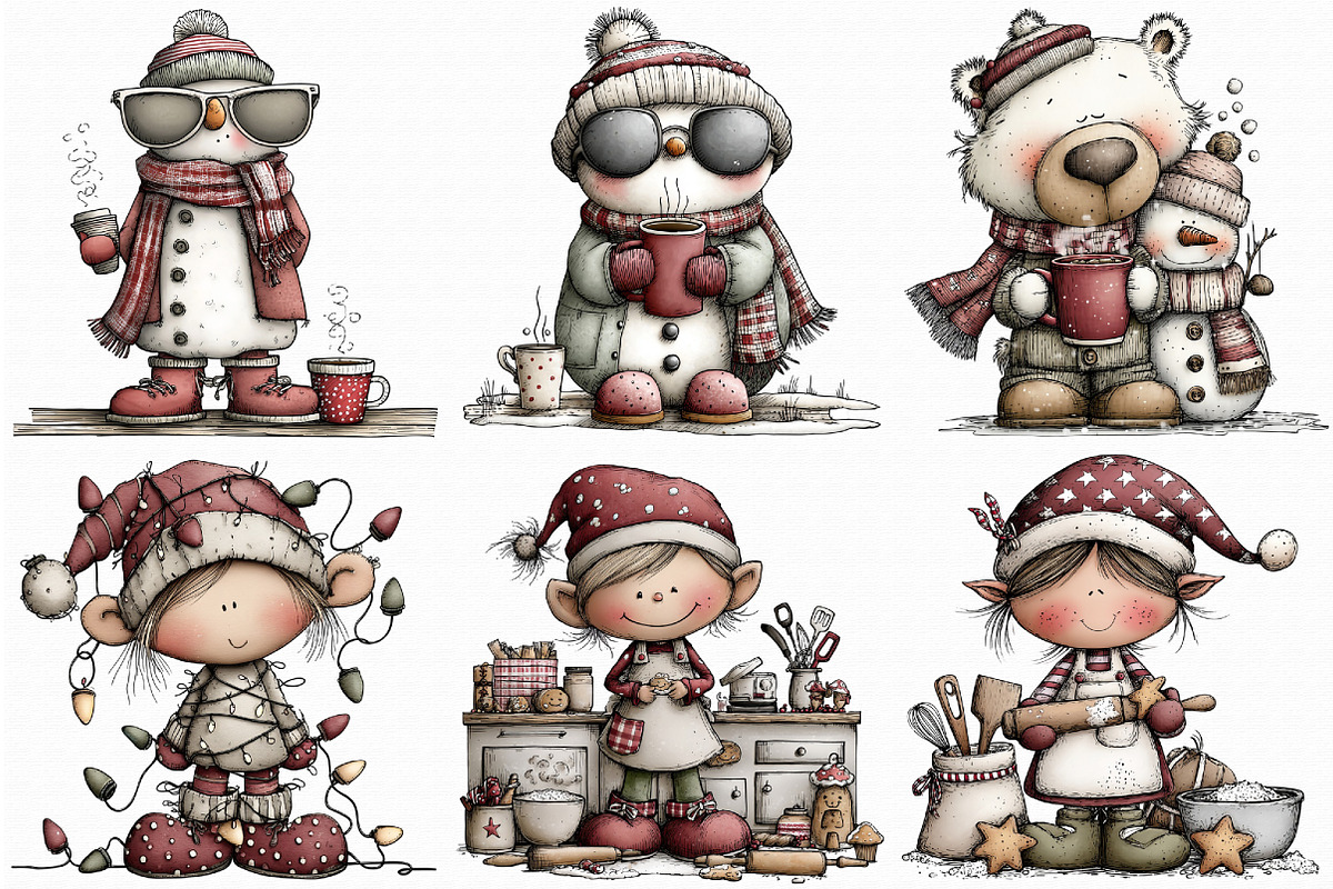 Quirky Christmas Clipart, an Illustration by Libby Wishes (Photo 2 of 8)