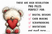 Whimsical Valentine Teddy Bear Clipa, an Illustration by Libby Wishes (Thumbnail 2 of 7)