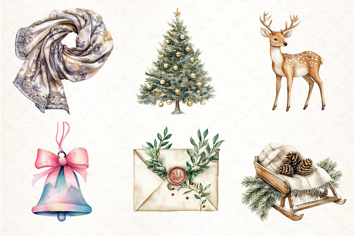 Aesthetic Christmas Clipart, an Illustration by Pixels.Craft (Photo 3 of 7)