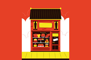 Bakery House Full Illustration, an Illustration by graphicook