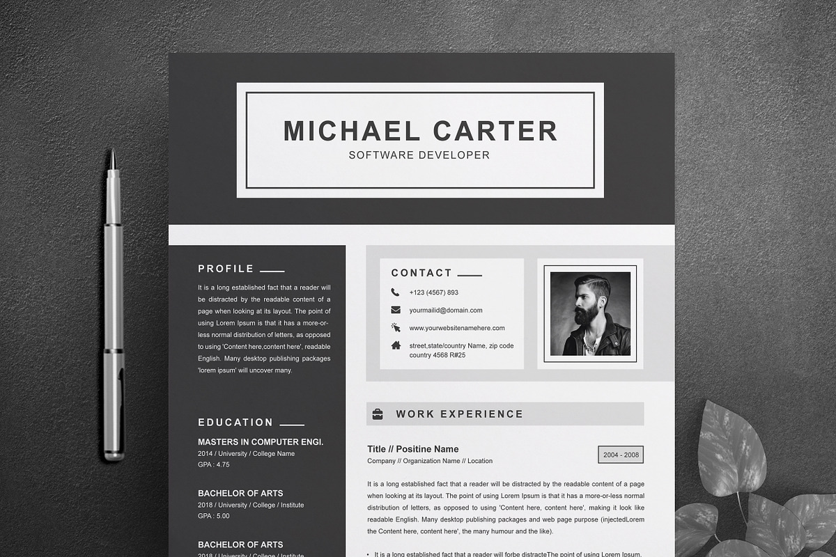 Resume, a Resume Template by ResumeInventor (Photo 1 of 6)