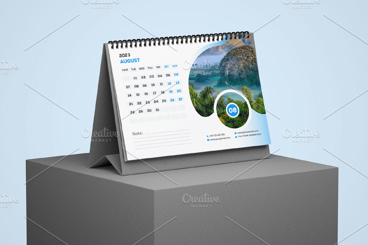 Desk Calendar Template 2023, a Templates & Theme by Mk_Studio (Photo 2 of 3)