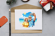 Funny Summer Old Couple Clipart, an Illustration by RobertsArt (Thumbnail 5 of 7)