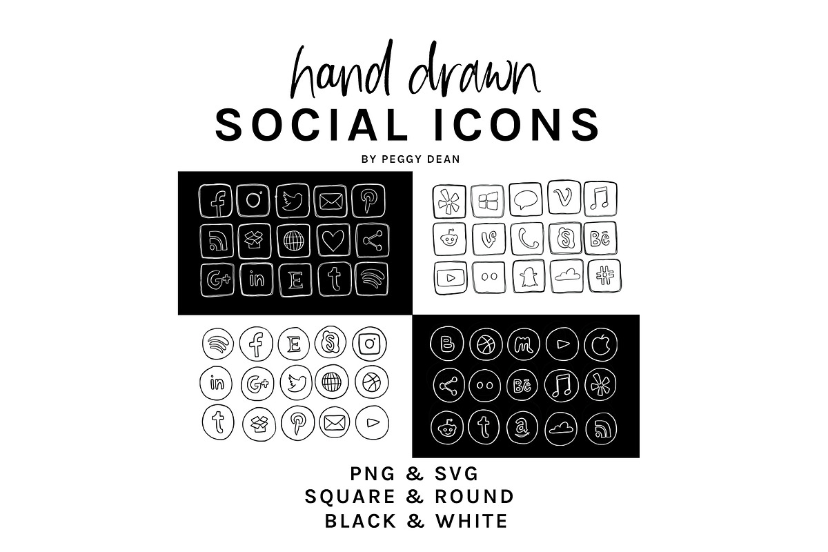 Hand Drawn Social Media Icons, an Icon by The Pigeon Letters (Photo 1 of 5)