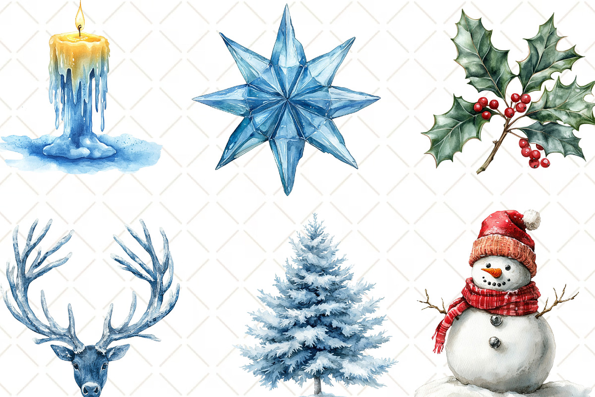 Frosty Christmas Clipart, an Illustration by Black Bird Studio (Photo 4 of 6)