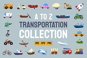 A to Z Transportation Collection, a Transportation Illustration by arsansp