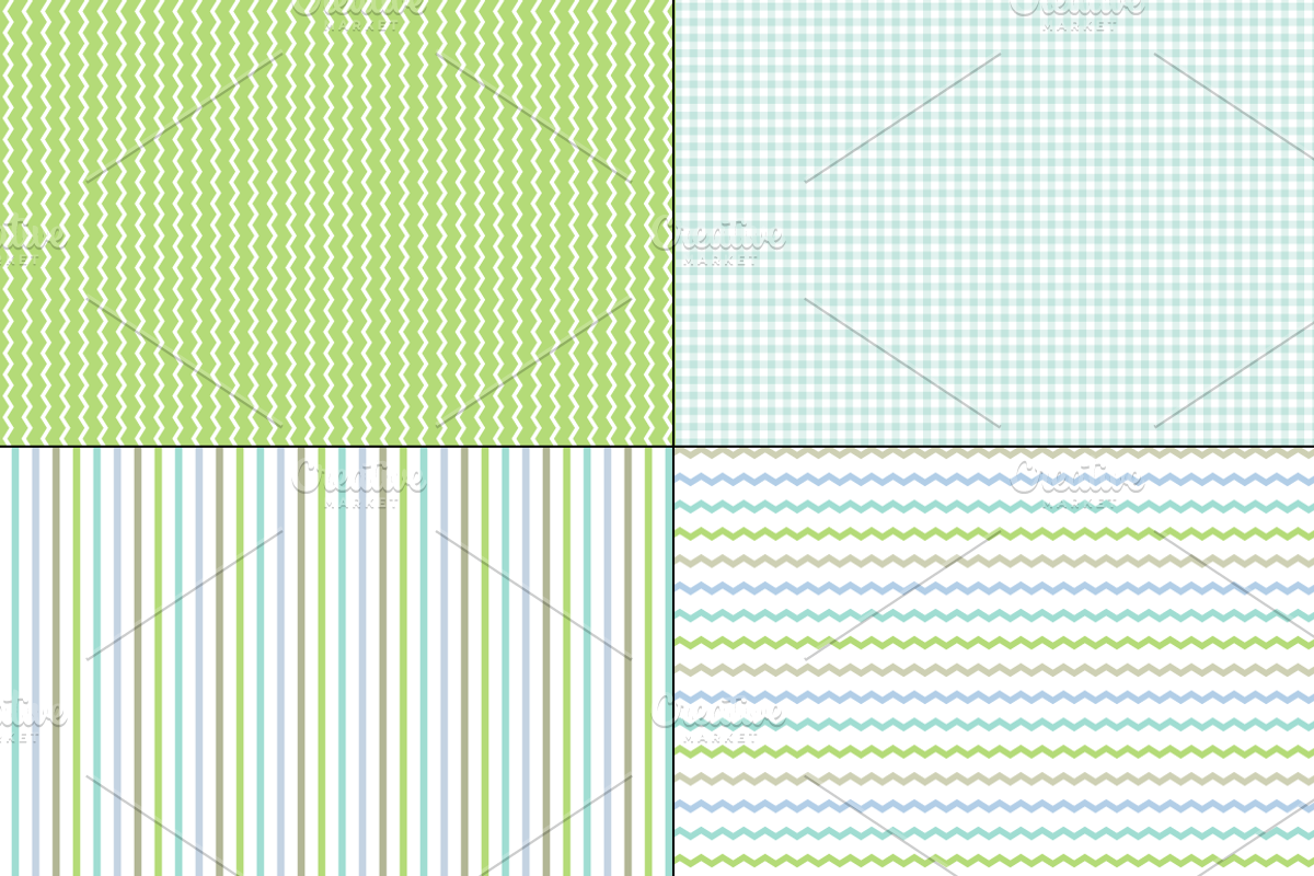 Seamless Blue Green Stripes & Plaids preview 4