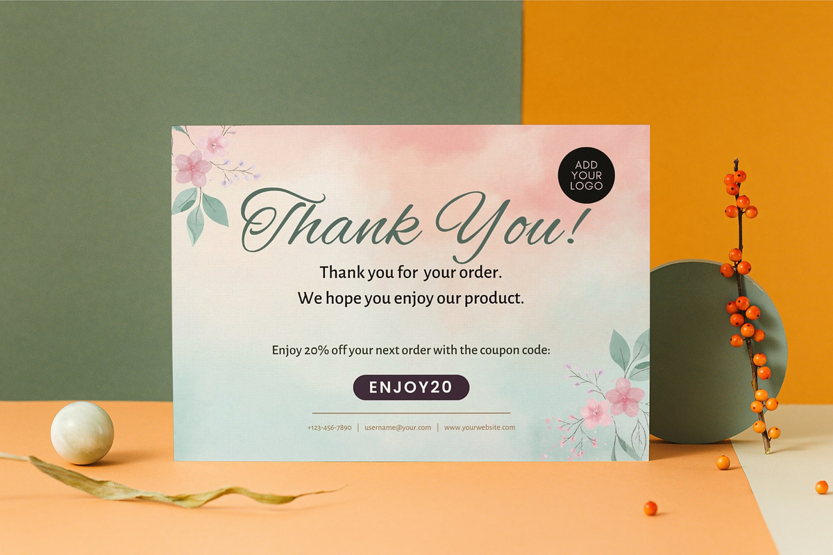 Business Thank You Card Canva 1, a Card Template by ER Designs House (Photo 3 of 5)
