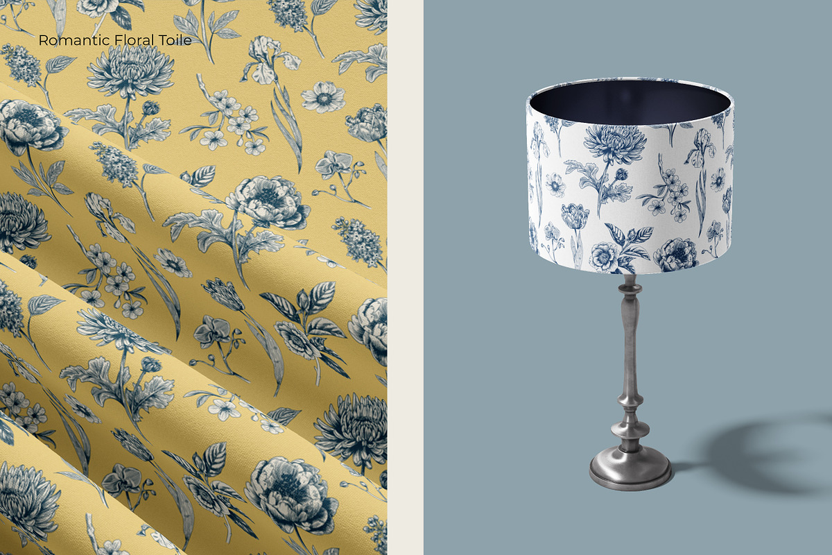 Modern Floral Toile de Jouy Patterns, a Pattern Graphic by AnnArt (Photo 9 of 13)