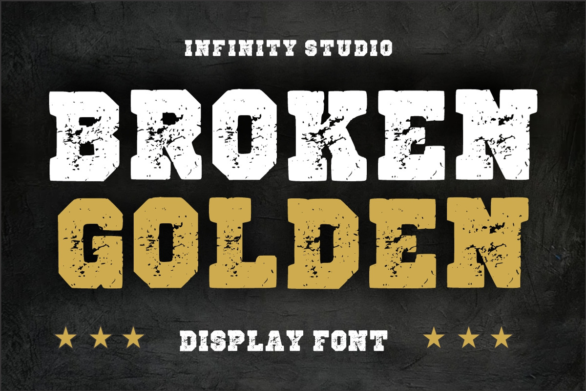 Broken Golden texture grunge font, a Blackletter Font by Fourteen Letter (Photo 1 of 7)