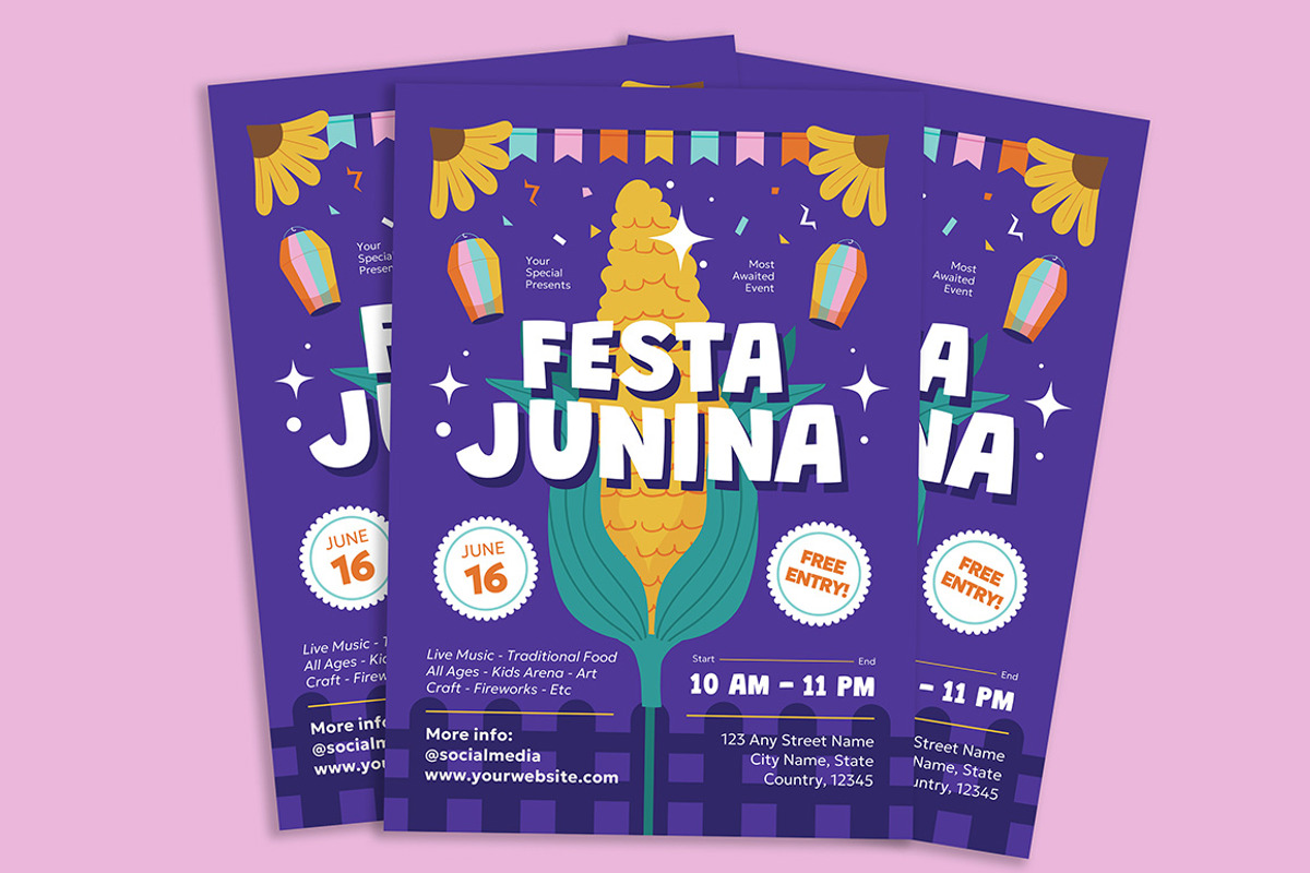 Festa Junina Holiday Flyer, a Flyer Template by Gumico Studio. (Photo 2 of 3)
