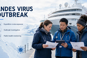 Andes virus outbreak investigation on cruise ship with team in w, a Photo by Dvoevnore photos