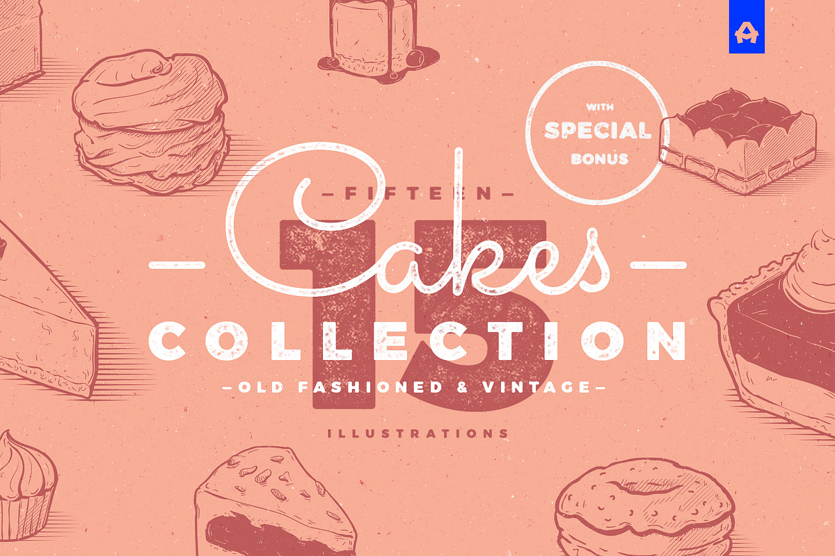 Vintage cakes collection, a Texture Illustration by blauananas (Photo 1 of 15)