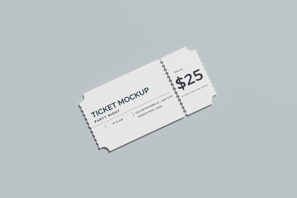 Ticket Mockup, a Books & Magazine Mockup by mahhyud (Photo 3 of 5)