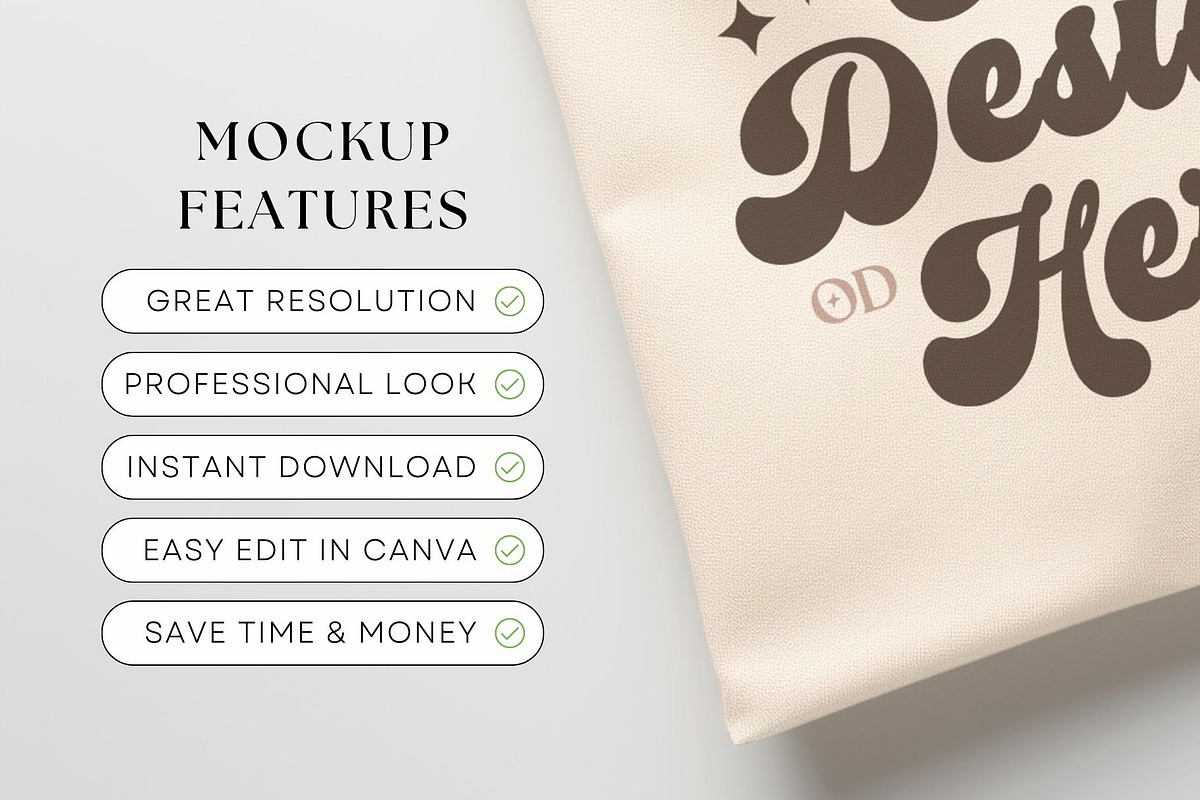 Natural Tote Bag Mockup, Flat Lay, a Merchandise Mockup by OniriqveDesigns (Photo 2 of 3)
