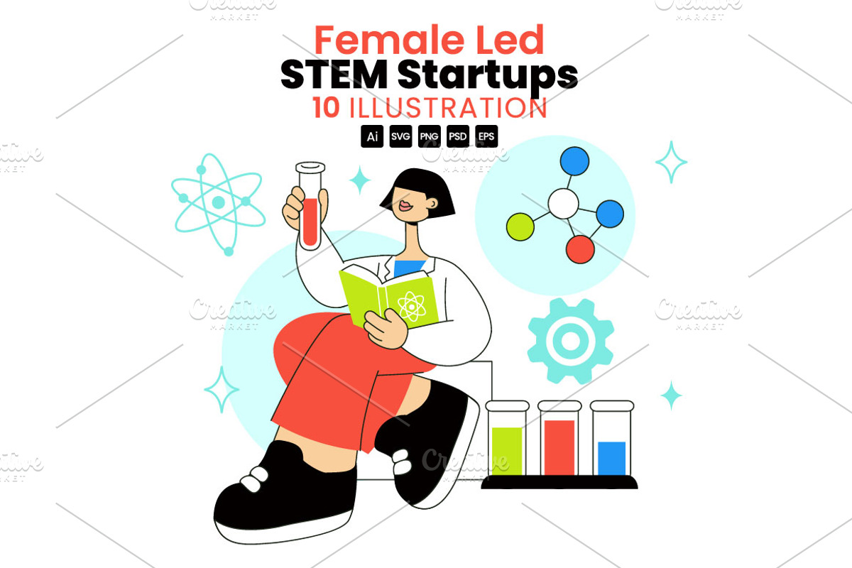 10 Female Led STEM Startups, a Person Illustration by denayunebgt (Photo 1 of 4)