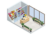 Isometric florist workshop with, a Person Illustration by Golden Sikorka (Thumbnail 1 of 3)