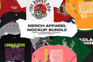 Merch Apparel Mockup Bundle, a Shirt Mockup by DaldSgh