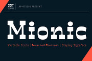 Mionic - Variable Inverted Contrast, a Serif Font by Adam Fathony (Thumbnail 1 of 14)