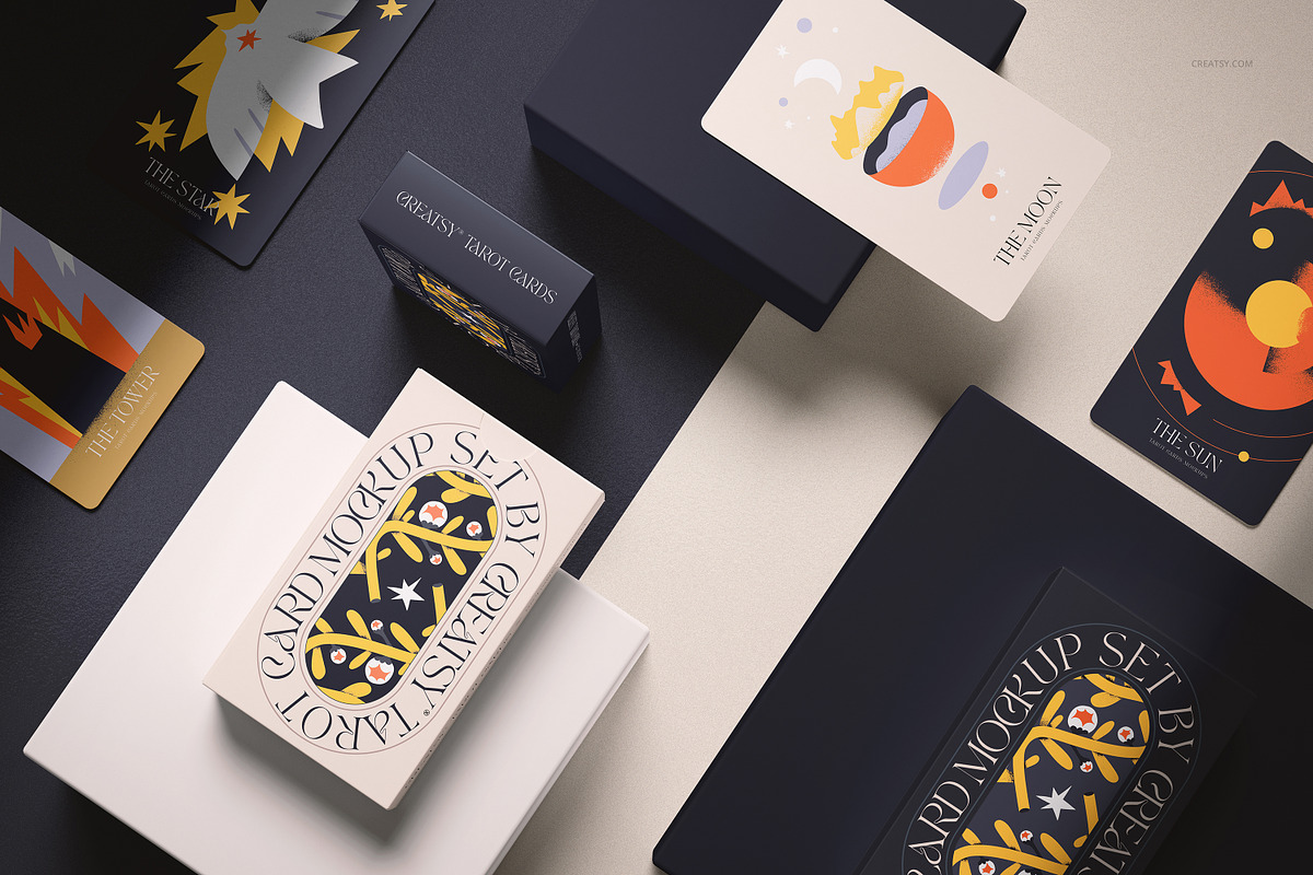 Tarot Cards Mockup Bundle, a Merchandise Mockup by creatsy5 (Photo 13 of 42)