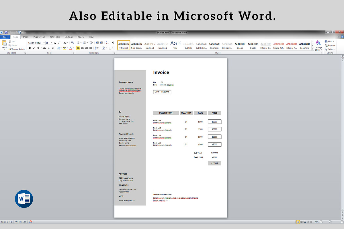 Minimal Invoice preview 3