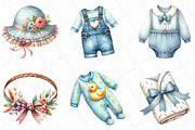 Baby Clothes Watercolor Clipart, an Illustration by DreamPrint404 (Thumbnail 5 of 6)