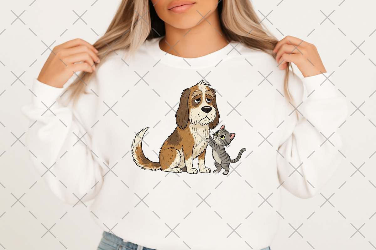 Quirky Dogs with Kittens PNG, an Illustration by Craft Nest (Photo 2 of 6)