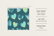 Blue hearts, a Pattern Graphic by Olena Kuznietsova (Thumbnail 6 of 9)