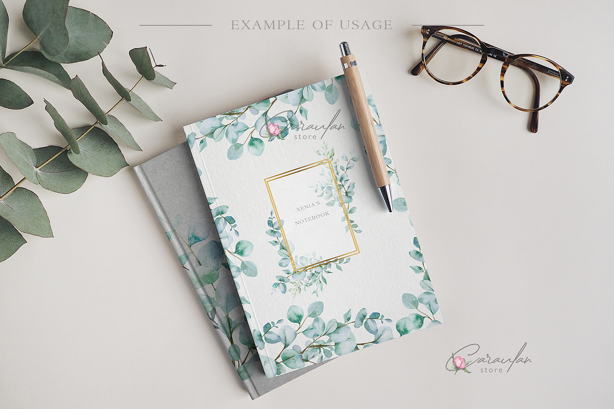 EUCALYPTUS WATERCOLOR COLLECTION, an Illustration by CaraulanStore (Photo 3 of 11)