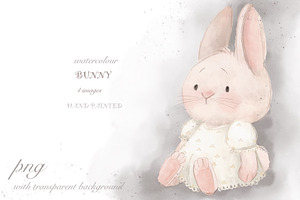Cute Bunny. Clipart Watercolor