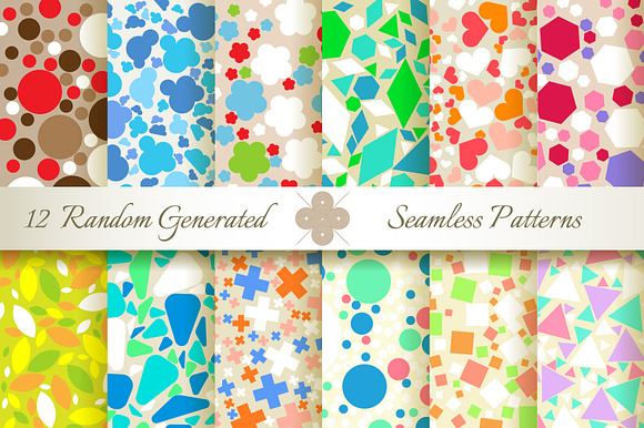 12 Seamless Generated Retro Patterns