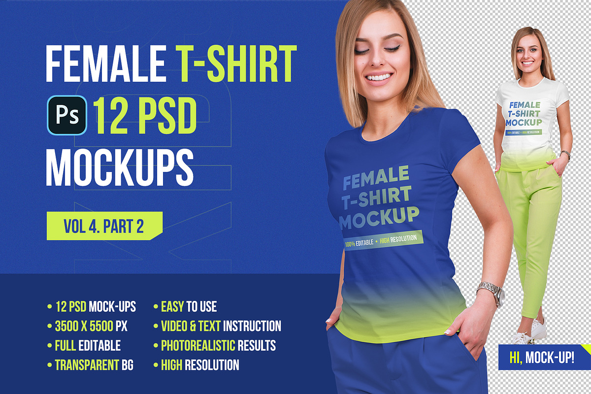 Female T-Shirt Mockups Vol 4 Part 2, a Shirt Mockup by Hi, Mock-Up! (Photo 1 of 10)