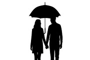 50 Couple Umbrella Silhouette Bundle, an Illustration by Designs_River (Thumbnail 10 of 51)