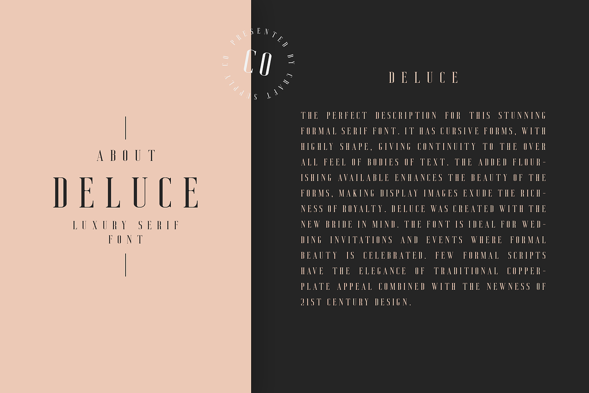 Deluce - Luxury Serif Font preview 3