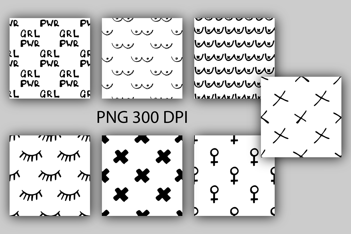 Modern Feminist Seamless Patterns, a Pattern Graphic by fancykeith (Photo 2 of 4)