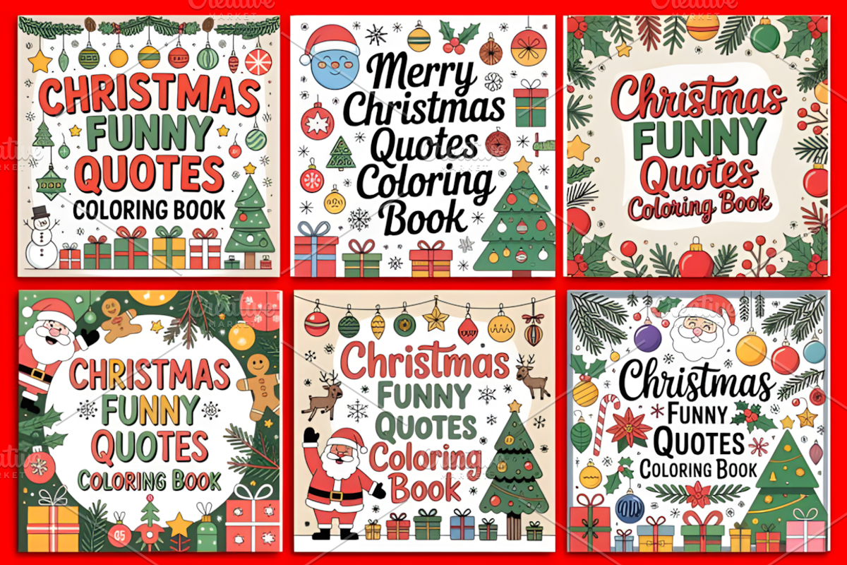 Christmas Funny Quotes Coloring, a Seasonal Illustration by Design Station (Photo 3 of 3)