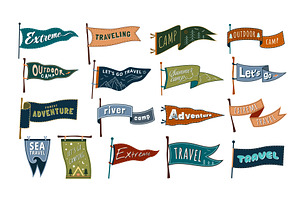 Travel Pennants. Summer Camp, Let Go