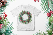 Watercolor Christmas wreaths PNG, a Decorative Illustration by dashtik (Thumbnail 3 of 5)
