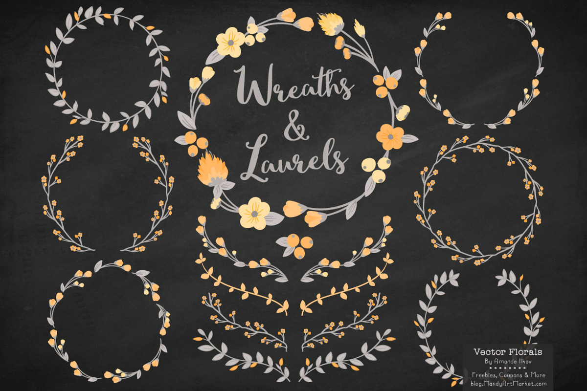 Sunshine Vector Flower Wreaths, an Illustration by Amanda Ilkov (Photo 2 of 3)
