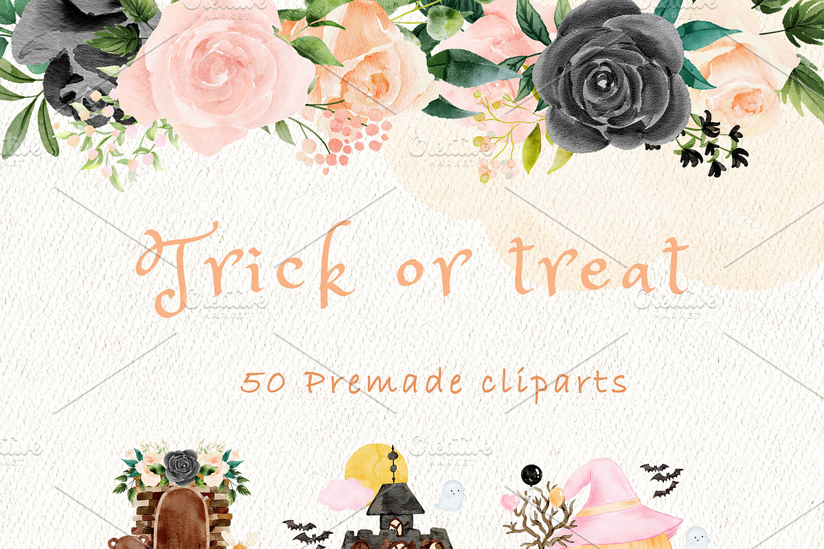 Trick or treat halloween clipart, an Animal Illustration by heyiamalice (Photo 5 of 13)