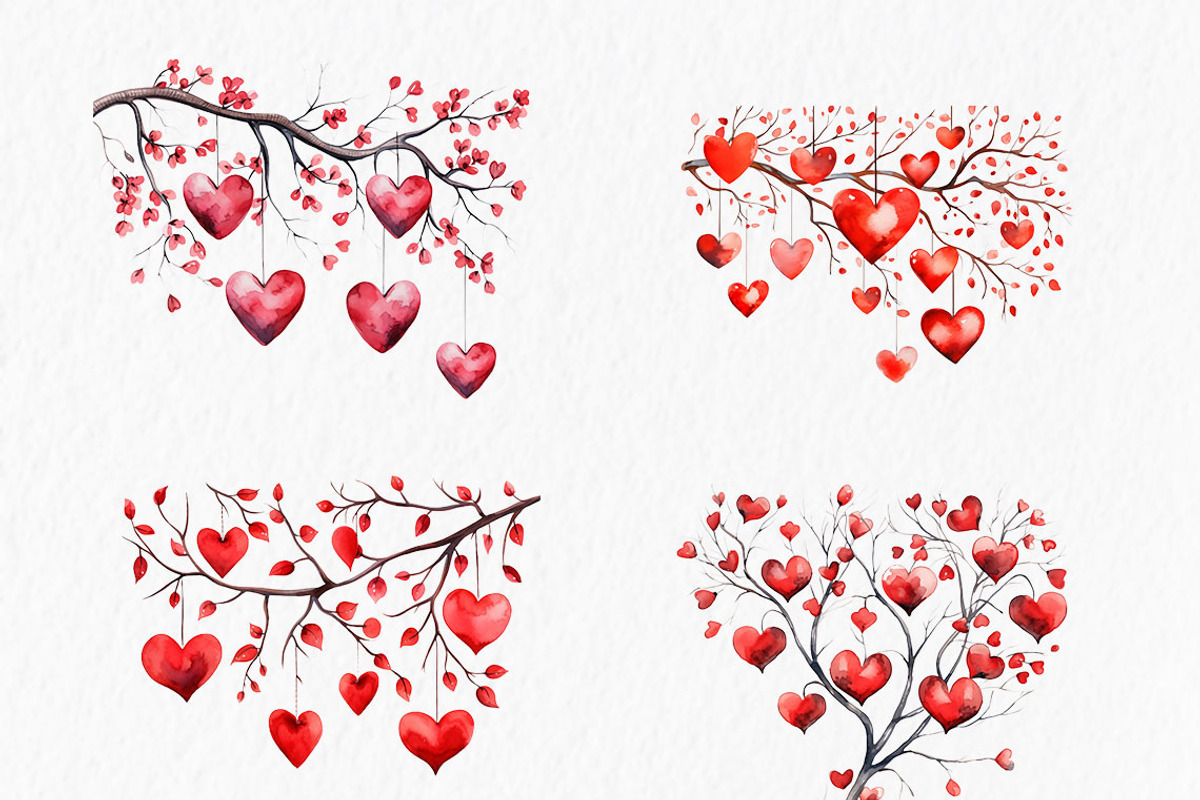 Watercolor valentine clipart, an Object Graphic by MyLittleMeow (Photo 3 of 7)