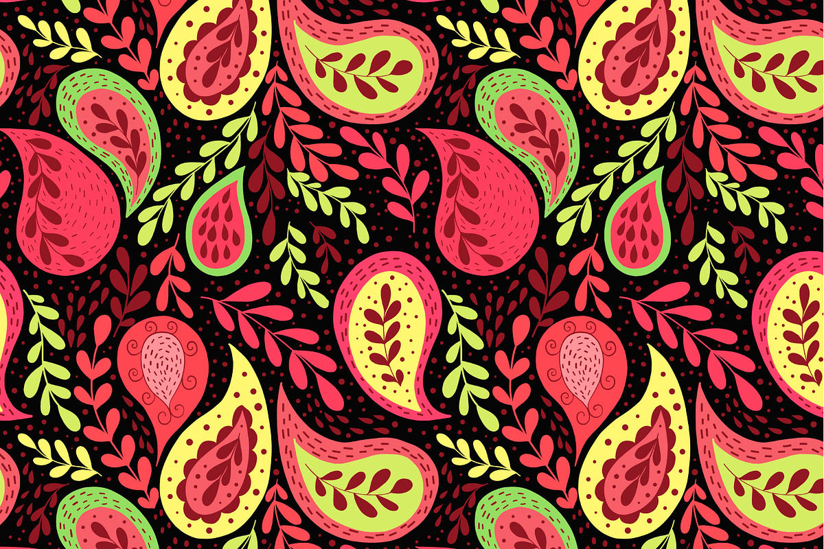 Paisley floral pattern, a Pattern Graphic by Polanika (Photo 7 of 7)