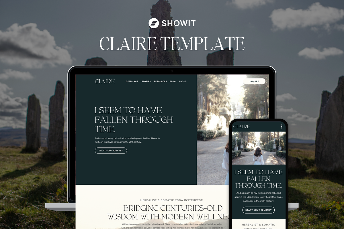 Claire - Showit Website Template, a Landing Page Template by The Lovely Geek (Photo 1 of 4)