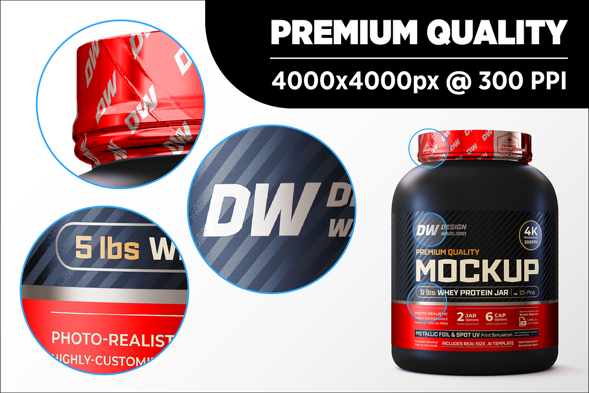 5lb Whey Protein Jar Mockup C1-Pro, a Packaging Mockup by Design Warlord (Photo 12 of 16)