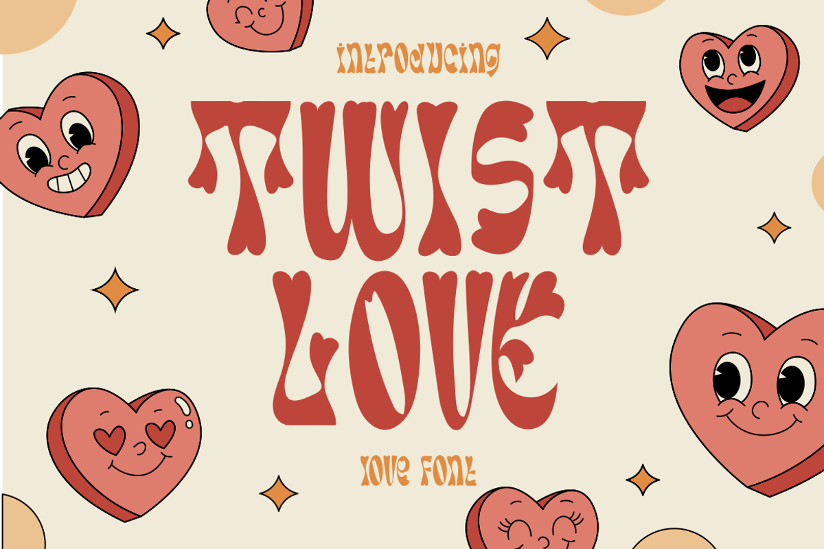Twist Love Valentine Font, a Font by PutraCetol Studio (Photo 1 of 5)