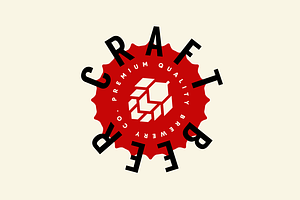 Craft beer brewery vector logo