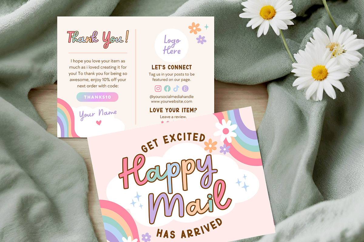 Retro Thank You Card Canva Template, a Card Template by Summit Avenue (Photo 3 of 7)